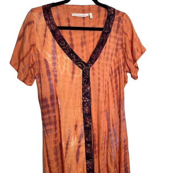 Soft Surroundings Beachy Tie Dye Flowy Maxi Dress Size Large - Picture 3 of 10